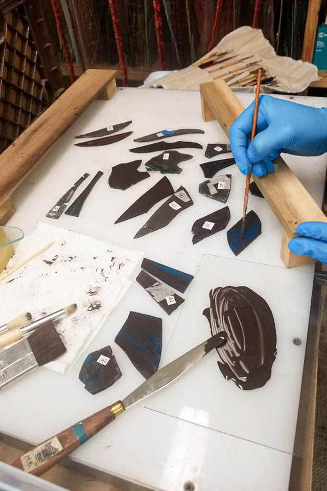 Baltic Art Studio team recreating missing stained glass pieces for McWilliams Chapel
