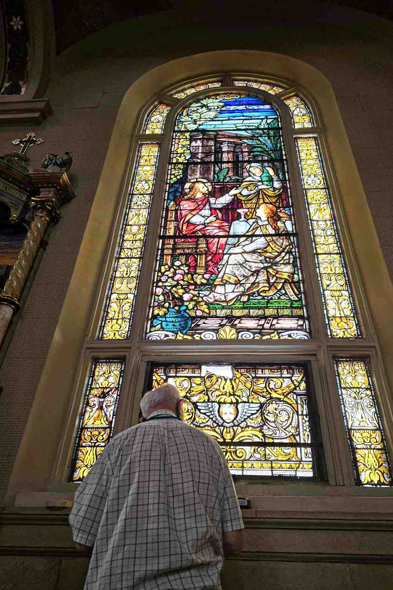 Restored Franz Xaver Zettler stained glass windows at St. Hyacinth Basilica in Chicago